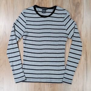 🩵The Limited Gray Striped Stretch Long Sleeve Top Small